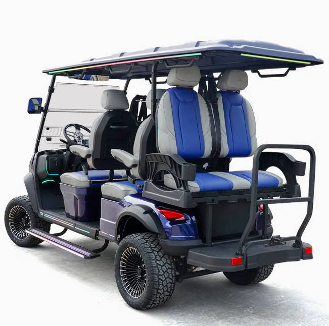 Durable Four Wheel 6 Passenger Golf Cart Golf Buggy with LED Ambient Lights 2