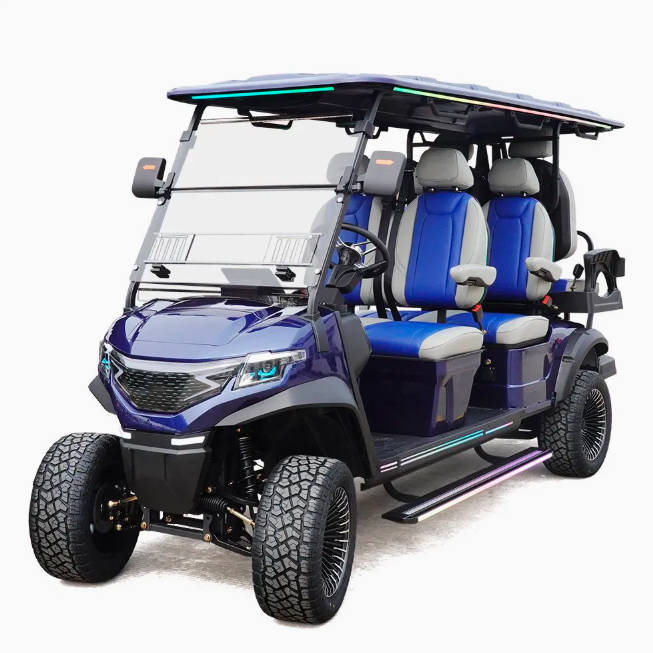 Durable Four Wheel 6 Passenger Golf Cart Golf Buggy with LED Ambient Lights